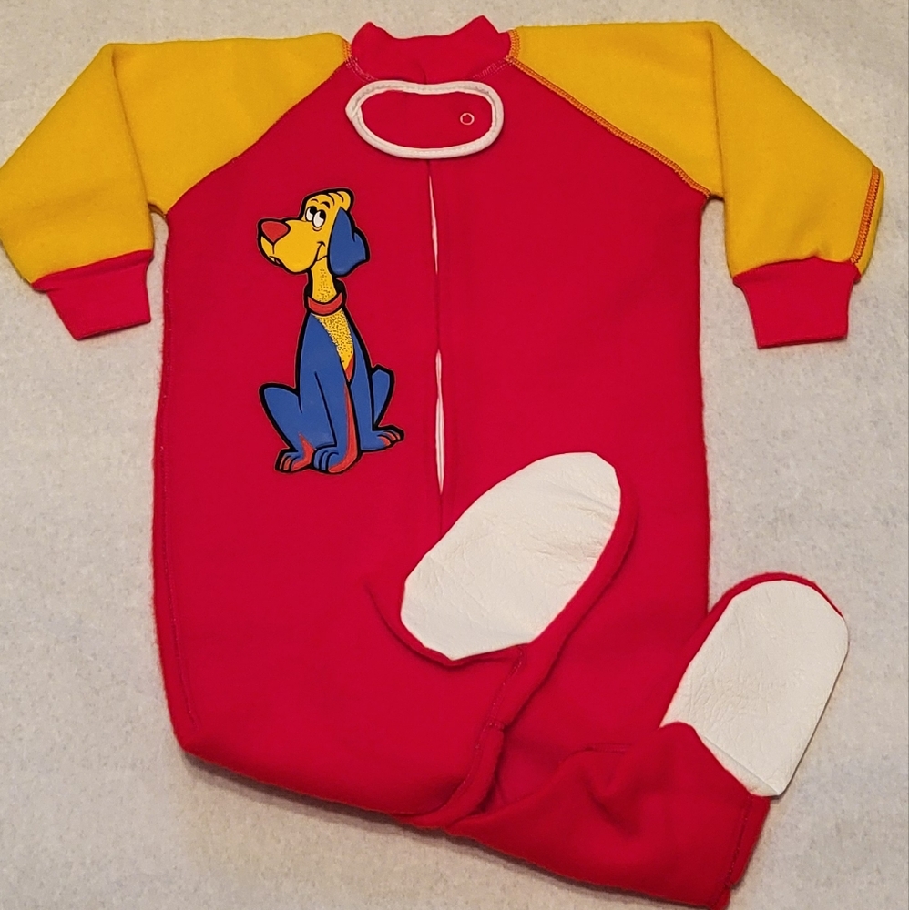 Vintage fleece footed sleeper/footie